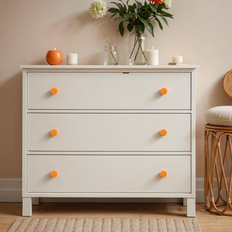 Ravinte 15 Pack Cabinet Knobs Orange Kitchen Cabinet Knobs Round Dresser Drawer Knobs Orange Drawer Pulls Closet Door Knobs 1-1/5 Inch - Image 5